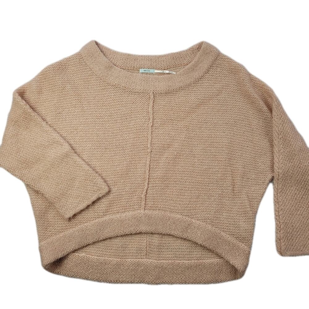 Kimchi Blue Mohair Loose Knit Dolman Sleeve Hi-Lo Blush Sweater size Large